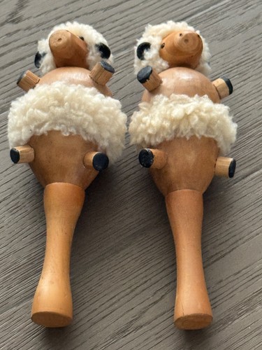 Vintage wool sheep shaker - wool,